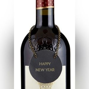 🆕 HAPPY NEW YEAR Leather Bottle / Gift Tag. NWT.